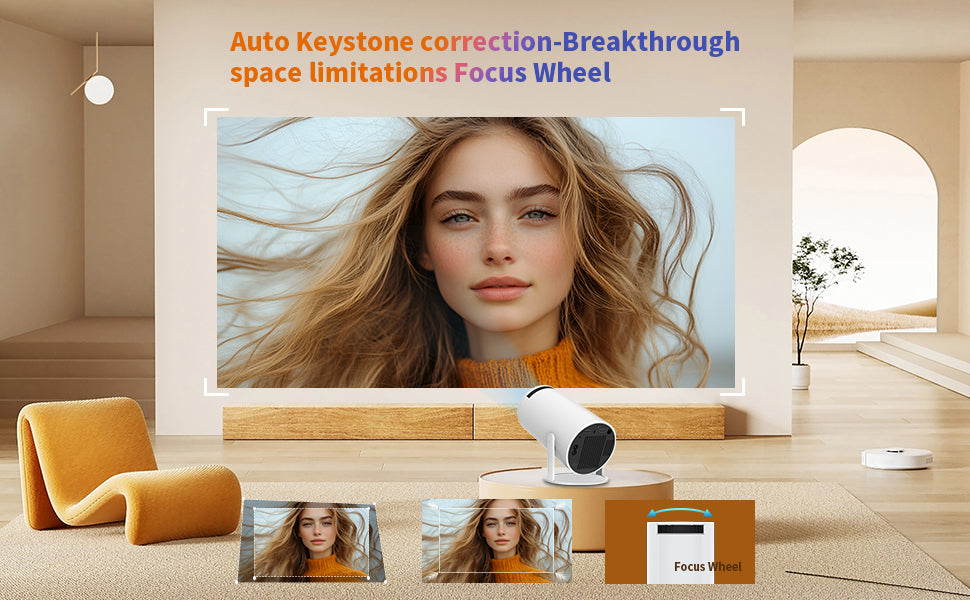 Portable Projector, Projector with Remote Control, Android Wifi Bluetooth