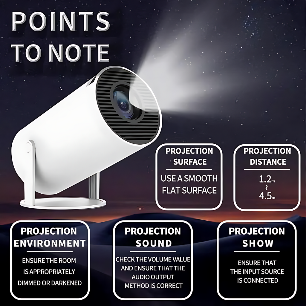 Portable Projector, Projector with Remote Control, Android Wifi Bluetooth