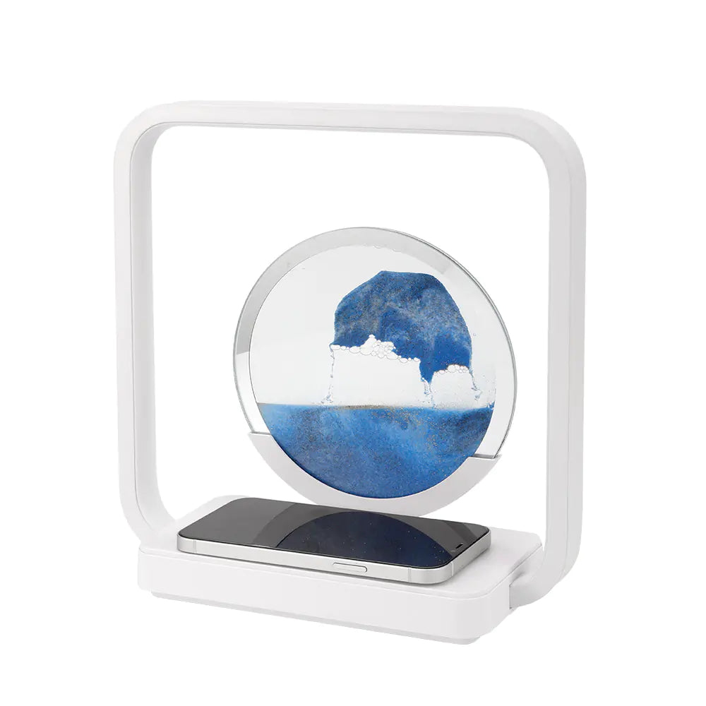 Wireless Charging Sand Art Night Light for Desktop