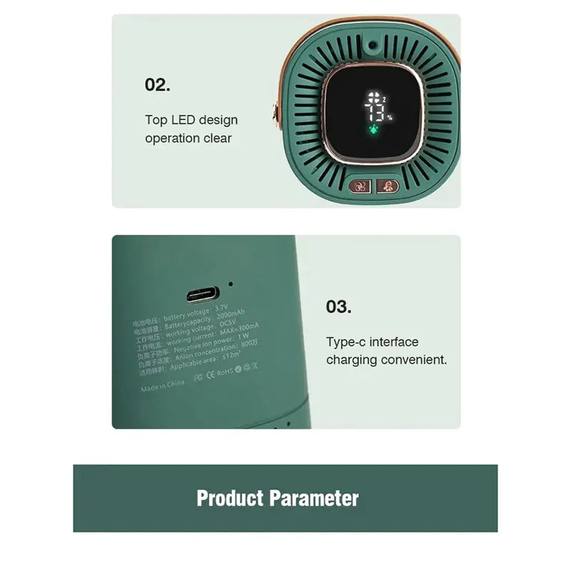 Portable Desktop Air Purifier H13 - 2000mAh