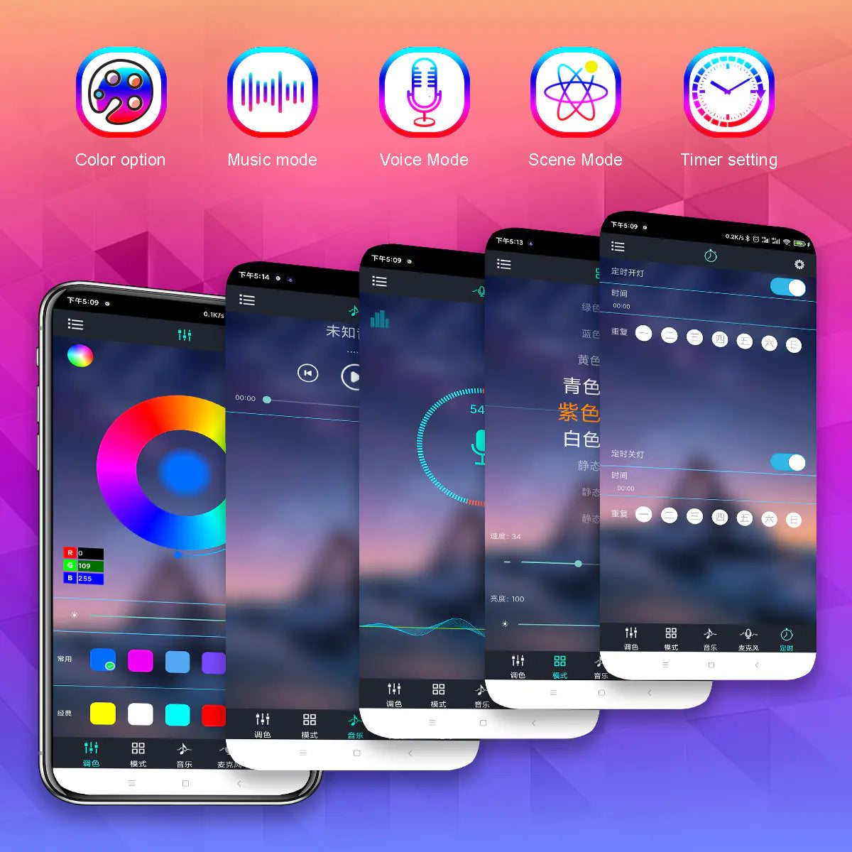 RGB Ambient Music Sync Light for Desktop & Bedside