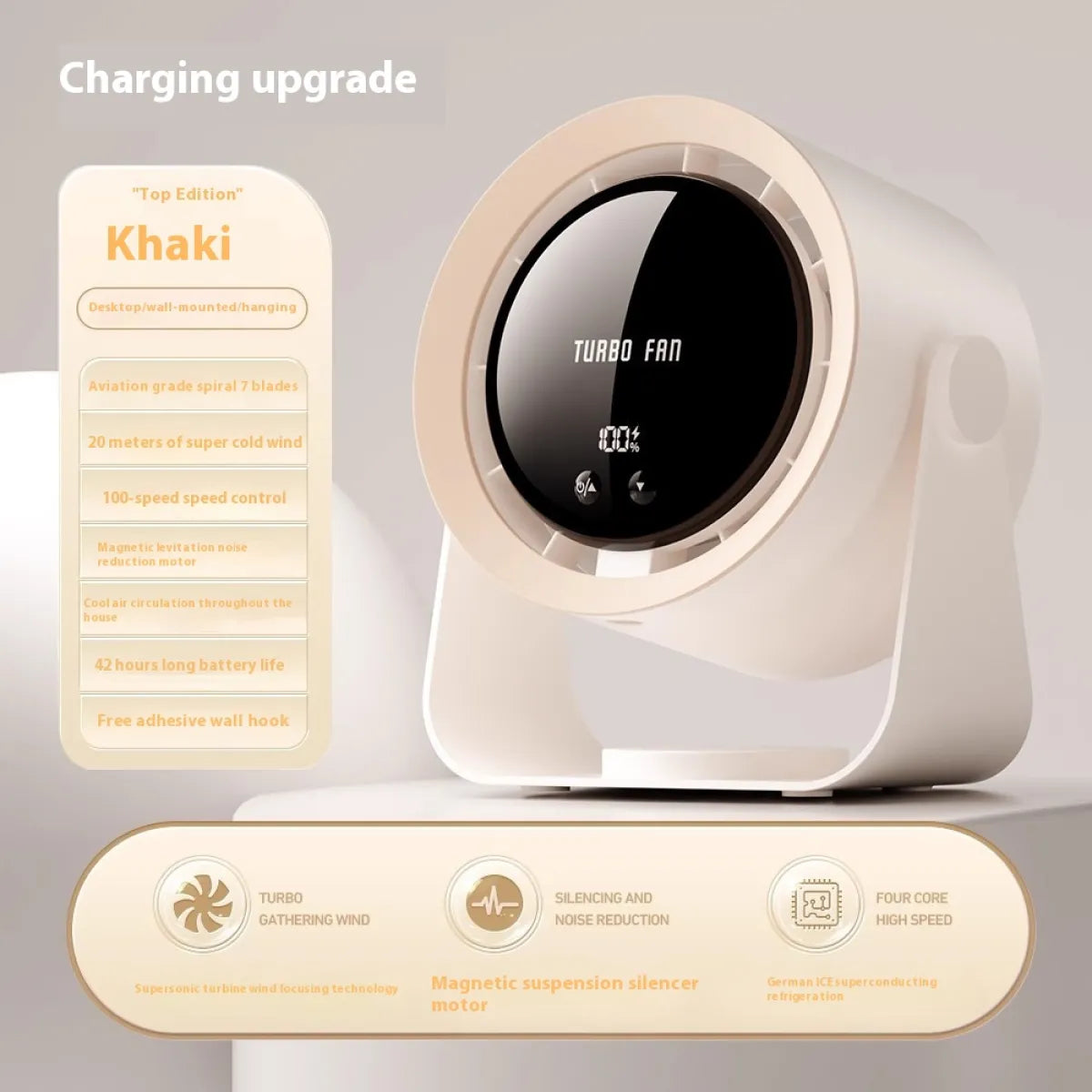 USB Rechargeable Oscillating Desktop Fan