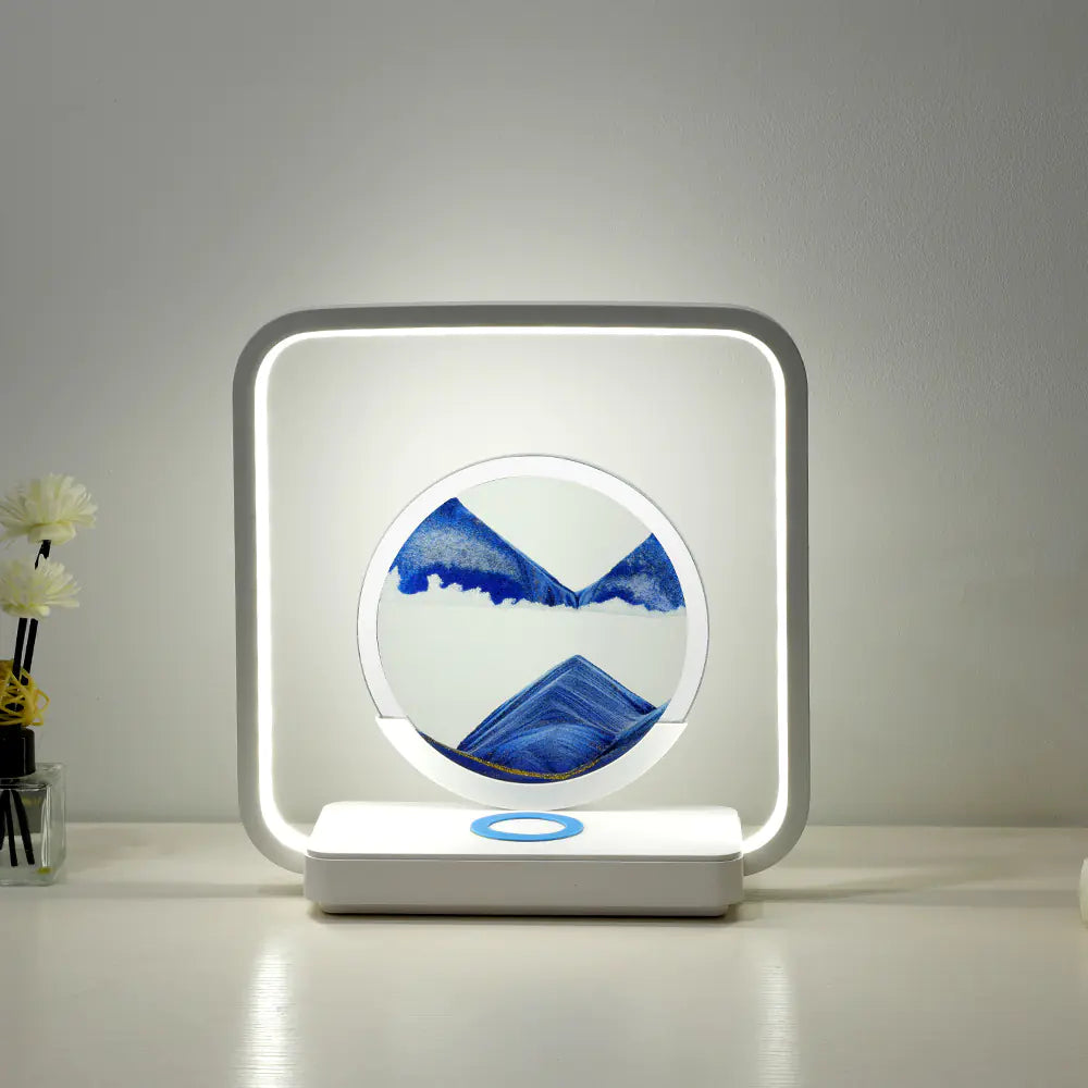 Wireless Charging Sand Art Night Light for Desktop