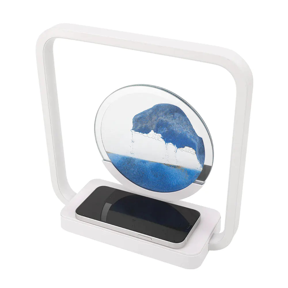 Wireless Charging Sand Art Night Light for Desktop